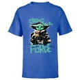 thumbnail image 1 of Star Wars The Mandalorian Grogu Strong with the Force - Short Sleeve T-Shirt for Kids - Customized-Royal, 1 of 5