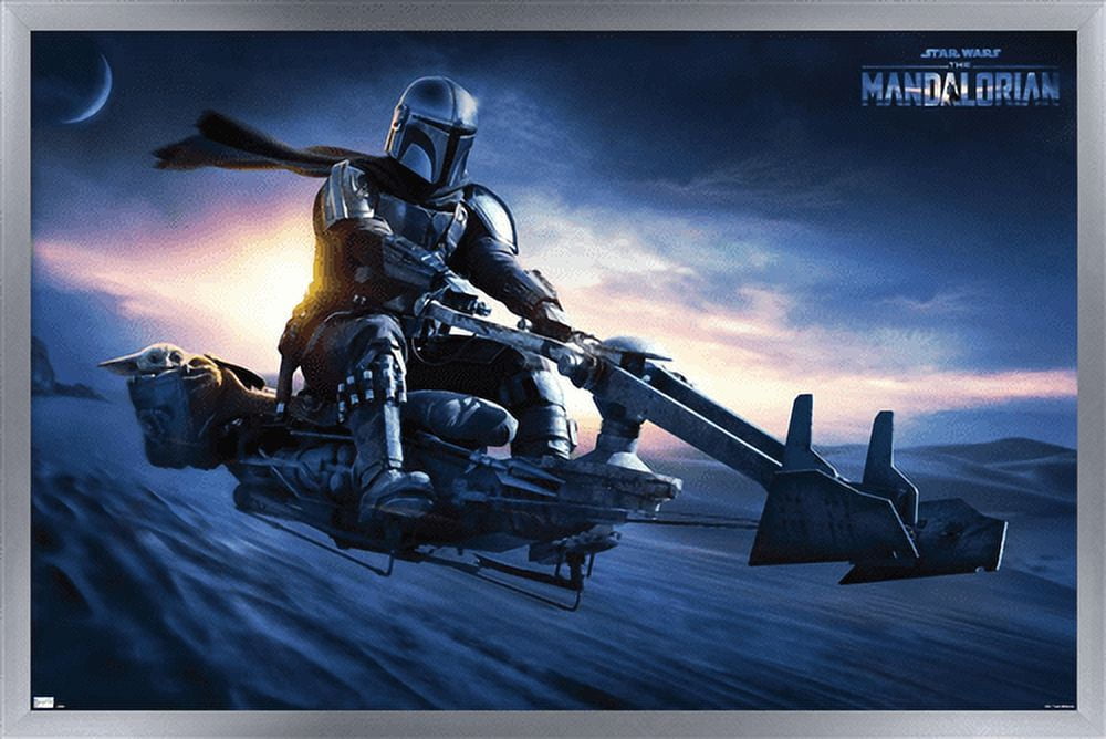 Star Wars: The Mandalorian - Grogu Sunset Speeder Wall Poster