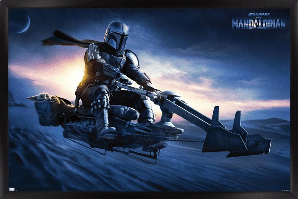 Star Wars: The Mandalorian - Grogu Sunset Speeder Wall Poster