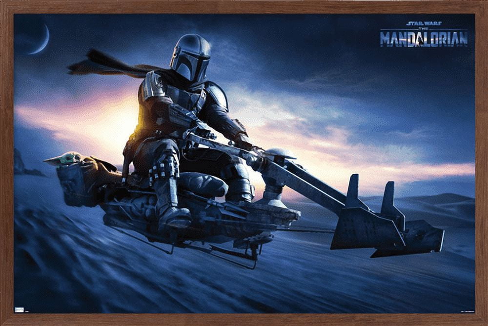 Star Wars: The Mandalorian - Grogu Sunset Speeder Wall Poster