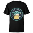 thumbnail image 1 of Star Wars The Mandalorian Grogu The Force - Short Sleeve T-Shirt for Kids – Customized-Black, 1 of 5