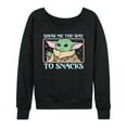 thumbnail image 1 of Star Wars - The Mandalorian Grogu The Way To Snacks  - Wo Men's French Terry Long Sleeve Pullover, 1 of 5