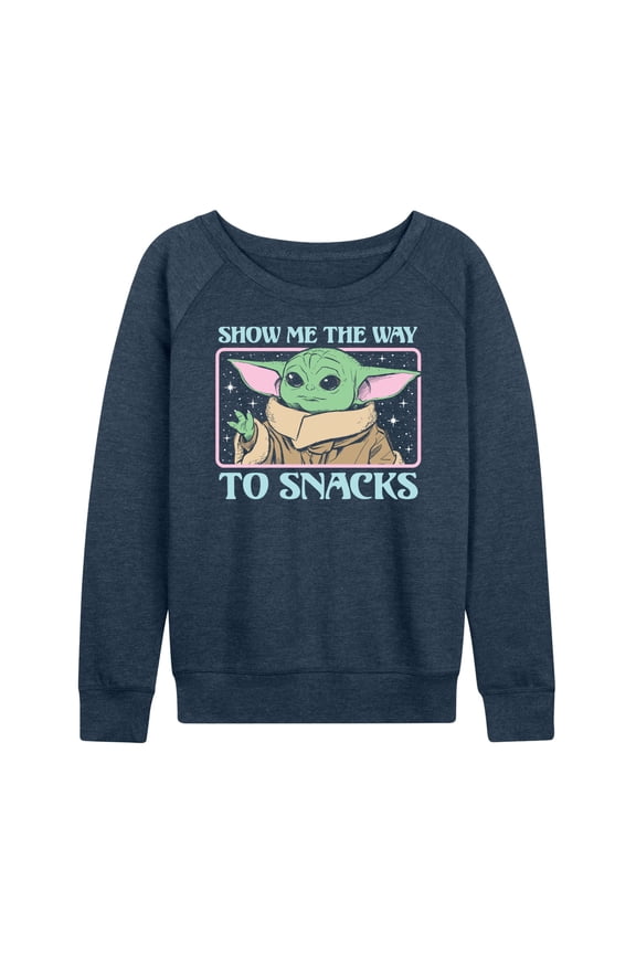 - The Mandalorian Grogu The Way To Snacks - Wo Men's French Terry Long Sleeve Pullover