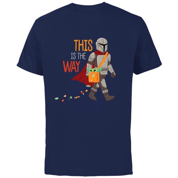 Star Wars The Mandalorian Grogu This is The Way Halloween - Short Sleeve Cotton T-Shirt for Adults - Customized-Athletic Navy