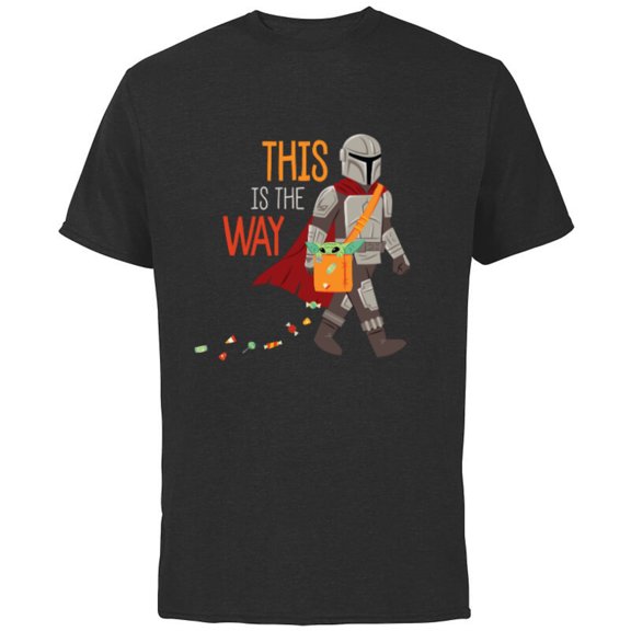 Star Wars The Mandalorian Grogu This is The Way Halloween - Short Sleeve Cotton T-Shirt for Adults - Customized-Black