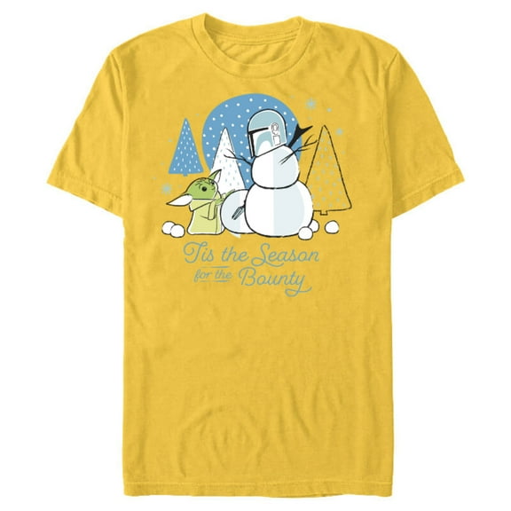 Star Wars The Mandalorian Grogu Tis the Season Holiday Standard - Short Sleeve Blended T-Shirt for Adults – Customized-Yellow