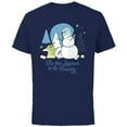 thumbnail image 1 of Star Wars The Mandalorian Grogu Tis the Season Holiday Standard - Short Sleeve Cotton T-Shirt for Adults - Customized-Navy, 1 of 5