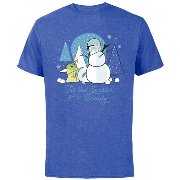 Star Wars The Mandalorian Grogu Tis the Season Holiday Standard - Short Sleeve Cotton T-Shirt for Adults - Customized-Royal Heather