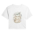 thumbnail image 1 of Star Wars - The Mandalorian Grogu Tonal Washed   - Juniors Cropped Short Sleeve Graphic T-Shirt, 1 of 4