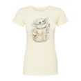 thumbnail image 1 of Star Wars - The Mandalorian Grogu Tonal Washed   - Juniors Fitted Short Sleeve Graphic T-Shirt, 1 of 4