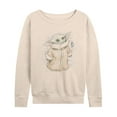 thumbnail image 1 of Star Wars - The Mandalorian Grogu Tonal Washed   - Wo Men's French Terry Long Sleeve Pullover, 1 of 4