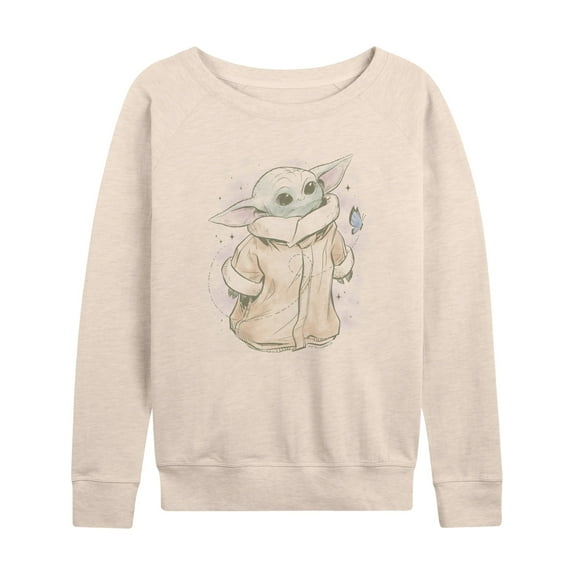 Star Wars - The Mandalorian Grogu Tonal Washed   - Wo Men's French Terry Long Sleeve Pullover