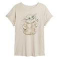 thumbnail image 1 of Star Wars - The Mandalorian Grogu Tonal Washed   - Womens Oversized Graphic T-Shirt, 1 of 4