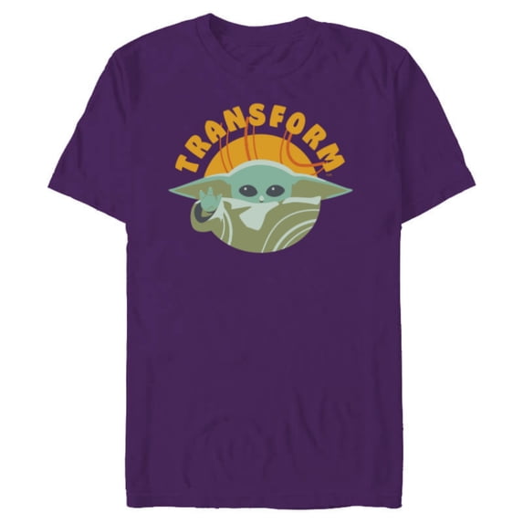 Star Wars The Mandalorian Grogu Transform - Short Sleeve Blended T-Shirt for Adults - Customized-Purple