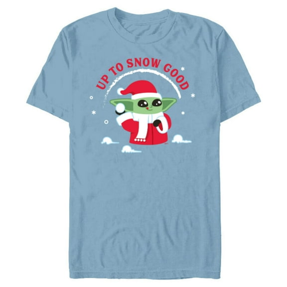Star Wars The Mandalorian Grogu Up to Snow Good Holiday - Short Sleeve Blended T-Shirt for Adults - Customized-Ocean Blue