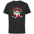 thumbnail image 1 of Star Wars The Mandalorian Grogu Up to Snow Good Holiday - Short Sleeve Cotton T-Shirt for Adults - Customized-Black, 1 of 5