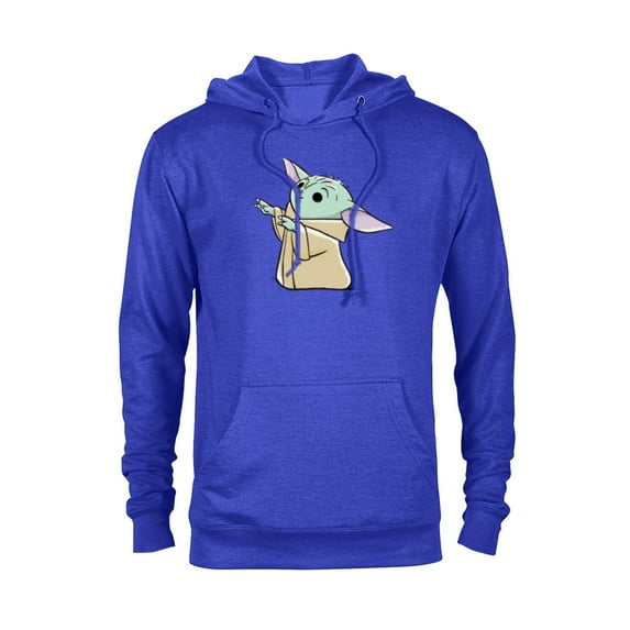 Star Wars The Mandalorian Grogu Watercolor - Pullover Hoodie for Adults - Customized-Navy