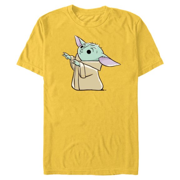 Star Wars The Mandalorian Grogu Watercolor - Short Sleeve Blended T-Shirt for Adults - Customized-Yellow