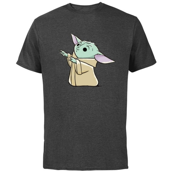 Star Wars The Mandalorian Grogu Watercolor - Short Sleeve Cotton T-Shirt for Adults - Customized-Charcoal