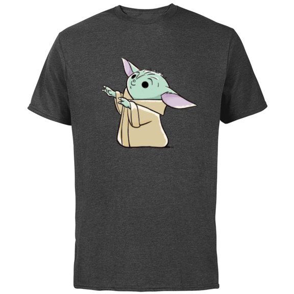 Star Wars The Mandalorian Grogu Watercolor - Short Sleeve Cotton T-Shirt for Adults - Customized-Charcoal
