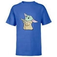 thumbnail image 1 of Star Wars The Mandalorian Grogu Watercolor - Short Sleeve T-Shirt for Kids - Customized-Royal, 1 of 5