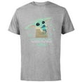thumbnail image 1 of Star Wars The Mandalorian Grogu with Frog Curious Child - Short Sleeve Cotton T-Shirt for Adults - Customized-Athletic Heather, 1 of 5