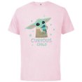 thumbnail image 1 of Star Wars The Mandalorian Grogu with Frog Curious Child - Short Sleeve Cotton T-Shirt for Adults - Customized-Soft Pink, 1 of 5