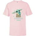 thumbnail image 1 of Star Wars The Mandalorian Grogu with Frog Curious Child - Short Sleeve T-Shirt for Kids - Customized-Soft Pink, 1 of 5