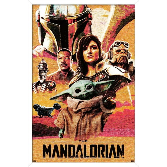 Star Wars: The Mandalorian - Group Collage Wall Poster, 14.725" x 22.375", Framed