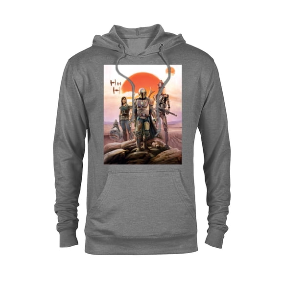 Star Wars The Mandalorian Group Poster - Pullover Hoodie for Adults - Customized-Graphite Heather