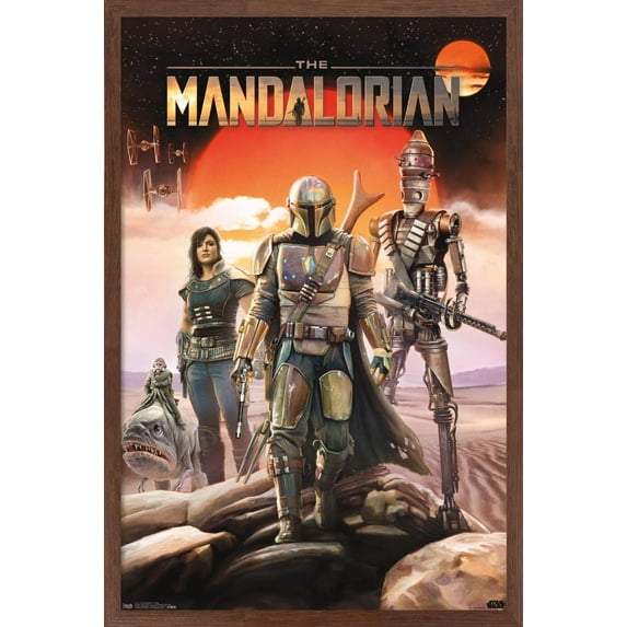 Star Wars: The Mandalorian - Group Wall Poster, 14.725" x 22.375", Framed