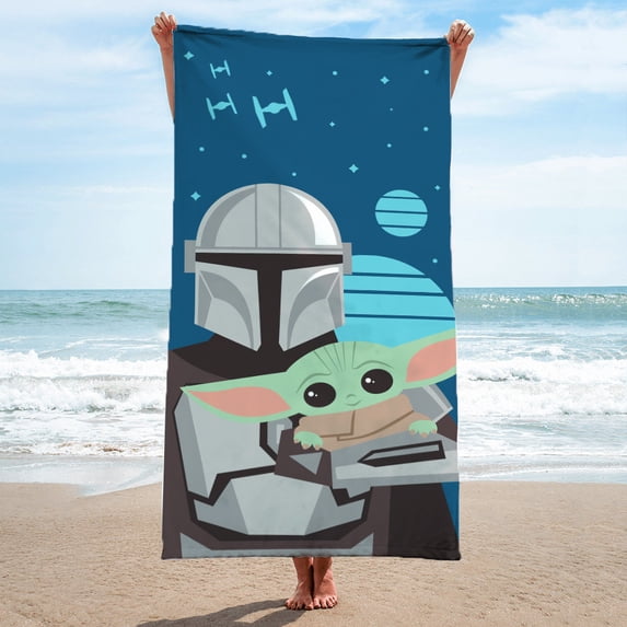 Star Wars The Mandalorian He's With Me Standard Beach Towel