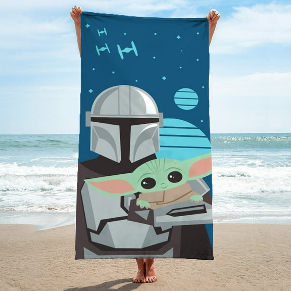 Star Wars The Mandalorian He's With Me Standard Beach Towel