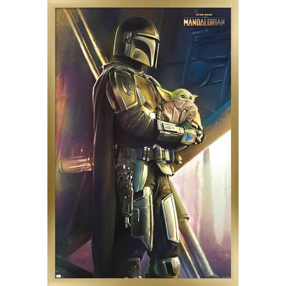 Star Wars: The Mandalorian - Held Wall Poster, 22.375" x 34", Framed