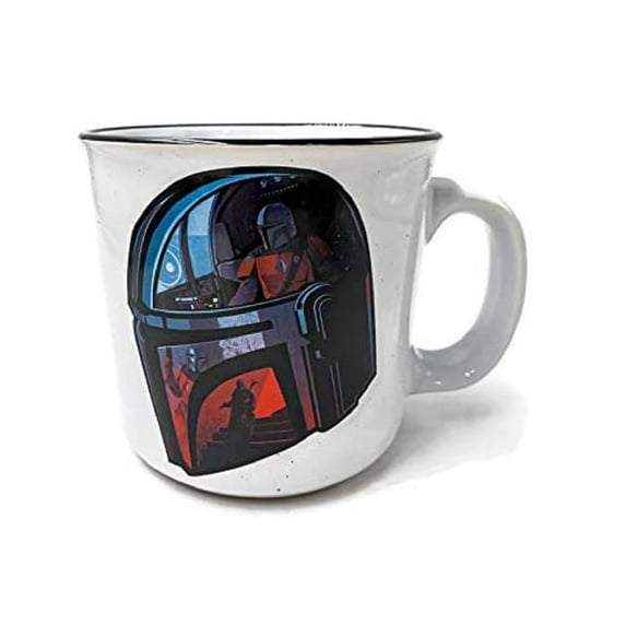 Star Wars The Mandalorian Helmet Images Camper Ceramic Mug 20-Ounce