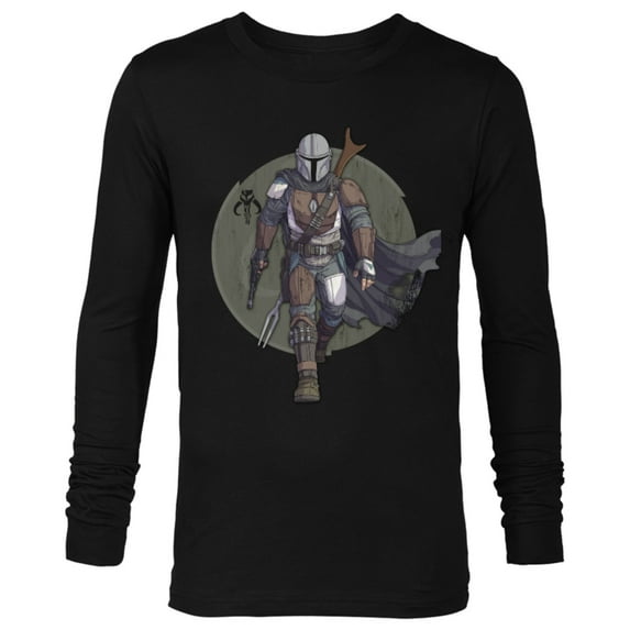 Star Wars The Mandalorian Hero Pose - Long Sleeve T-Shirt for Men - Customized-Black