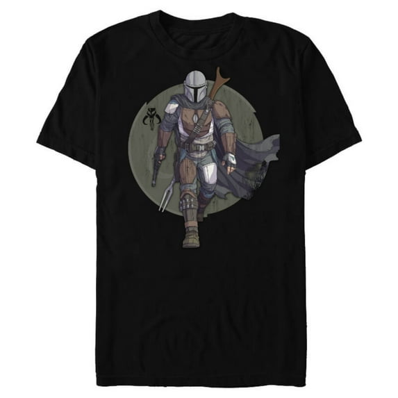 Star Wars The Mandalorian Hero Pose - Short Sleeve Blended T-Shirt for Adults - Customized-Black