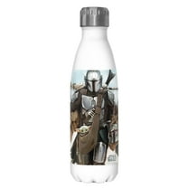 Star Wars: The Mandalorian Holding it All  Stainless Steel Water Bottle White 17 oz.
