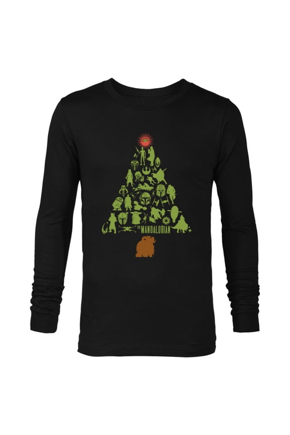 The Mandalorian Holiday Christmas Tree Standard - Long Sleeve T-Shirt for Men – Customized-Black