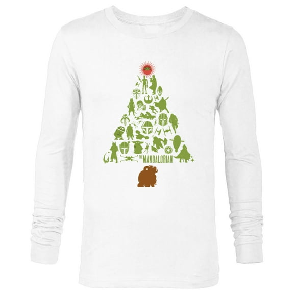 Star Wars The Mandalorian Holiday Christmas Tree Standard - Long Sleeve T-Shirt for Men – Customized-White