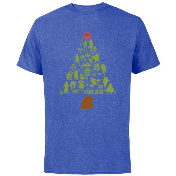 Star Wars The Mandalorian Holiday Christmas Tree Standard - Short Sleeve Cotton T-Shirt for Adults - Customized-Royal Heather