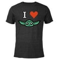 thumbnail image 1 of Star Wars The Mandalorian I Love Grogu - Short Sleeve Blended T-Shirt for Adults - Customized-Black, 1 of 5