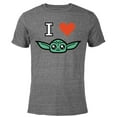 thumbnail image 1 of Star Wars The Mandalorian I Love Grogu - Short Sleeve Blended T-Shirt for Adults - Customized-Dark Heather, 1 of 5