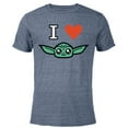 thumbnail image 1 of Star Wars The Mandalorian I Love Grogu - Short Sleeve Blended T-Shirt for Adults - Customized-Navy Heather, 1 of 5