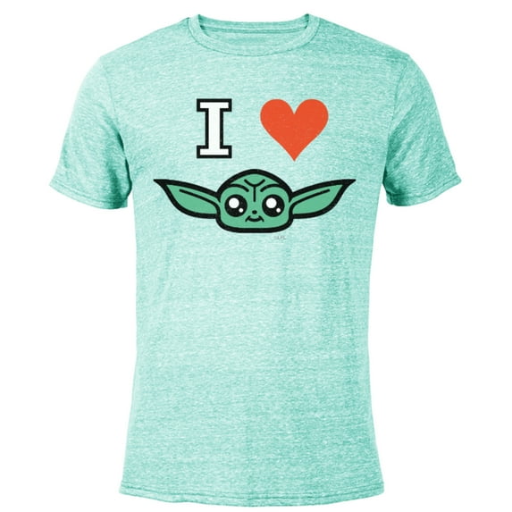 Star Wars The Mandalorian I Love Grogu - Short Sleeve Blended T-Shirt for Adults - Customized-Ocean Blue