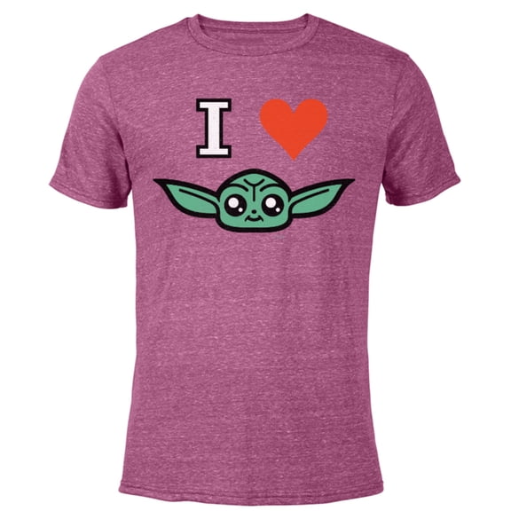 Star Wars The Mandalorian I Love Grogu - Short Sleeve Blended T-Shirt for Adults - Customized-Purple