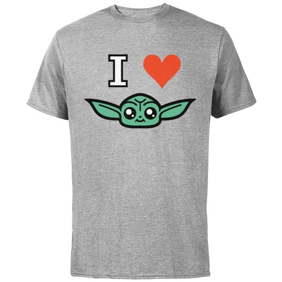 Star Wars The Mandalorian I Love Grogu - Short Sleeve Cotton T-Shirt for Adults - Customized-Athletic Heather