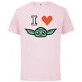 thumbnail image 1 of Star Wars The Mandalorian I Love Grogu - Short Sleeve Cotton T-Shirt for Adults - Customized-Soft Pink, 1 of 5