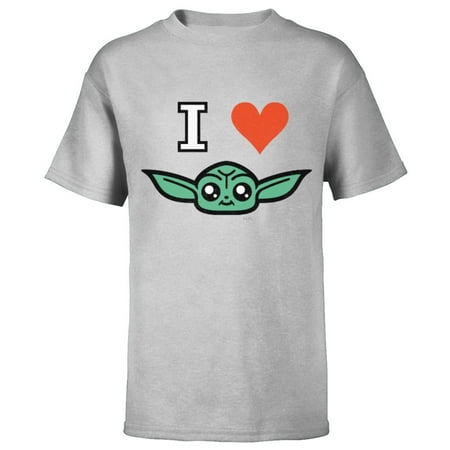 Star Wars The Mandalorian I Love Grogu - Short Sleeve T-Shirt for Kids - Customized-Athletic Heather