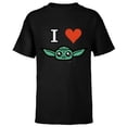 thumbnail image 1 of Star Wars The Mandalorian I Love Grogu - Short Sleeve T-Shirt for Kids - Customized-Black, 1 of 5